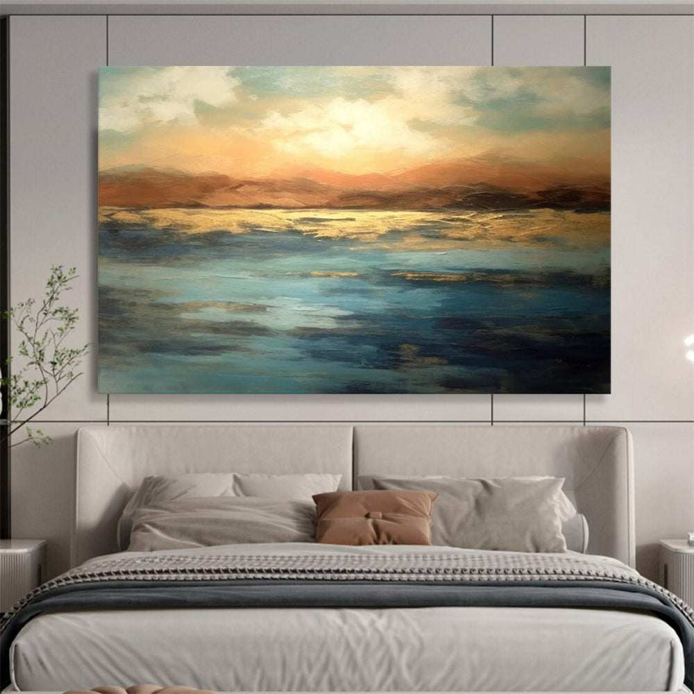 sunset golden abstract painting design 7